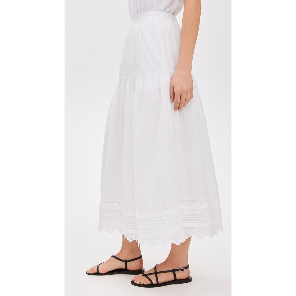 XIRENA NWT Tilda Women's XL White Skirt 90's Butter Mom Cottagecore Luxury Airy